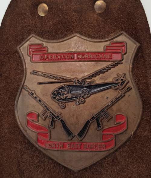 Fantastic Leather & Metal Bush War Wall Hanging - 70cm/10cm