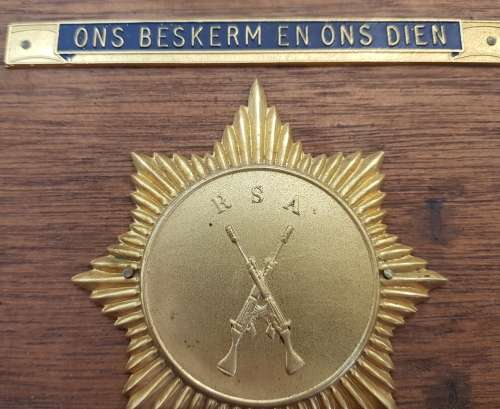 Vintage South African Police Plaque - 17cm/19cm