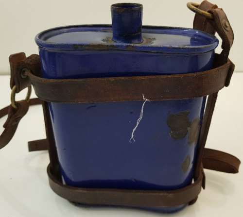 Vintage Old South African Police SAP Blue Enamel Canteen, No Top