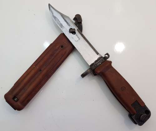 Bush War AK 47 Bayonet, Wire Cutter Type, Inscribed "534"