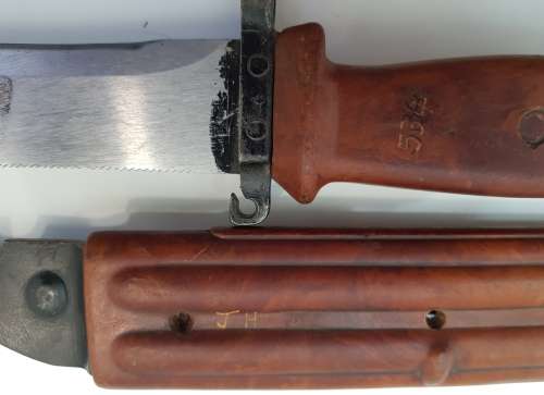 Bush War AK 47 Bayonet, Wire Cutter Type, Inscribed "534"