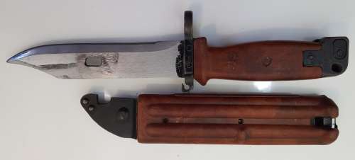 Bush War AK 47 Bayonet, Wire Cutter Type, Inscribed "534"