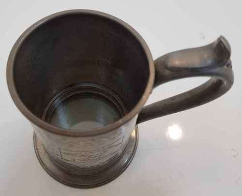 Glass Bottomed With Dice! Seranco Pewter Tankard "Newcastle Rugby Club, 1958" - 18cm/11,5cm