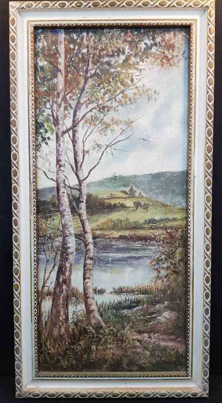 Lovely Original M Donald Oil Painting On Board - Total Size: 29cm/56cm