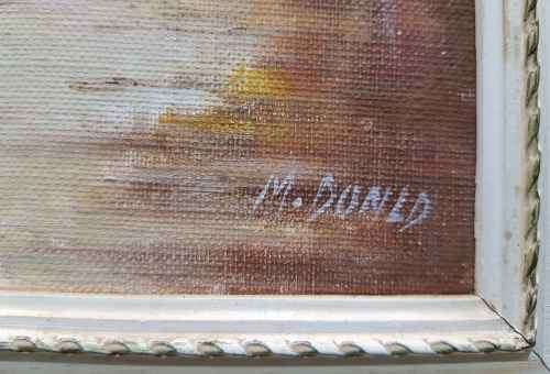 Lovely Original M Donald Oil Painting On Board - Total Size: 29cm/56cm