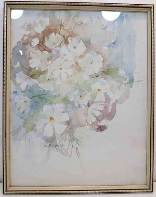 Beautiful Original Framed Behind Glass Watercolour By Sonnett Olls - Total Size: 37cm/29cm