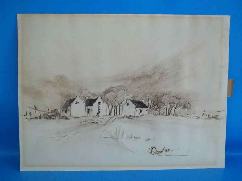 Lovely Unframed J Davel Charcoal - 27cm/35cm