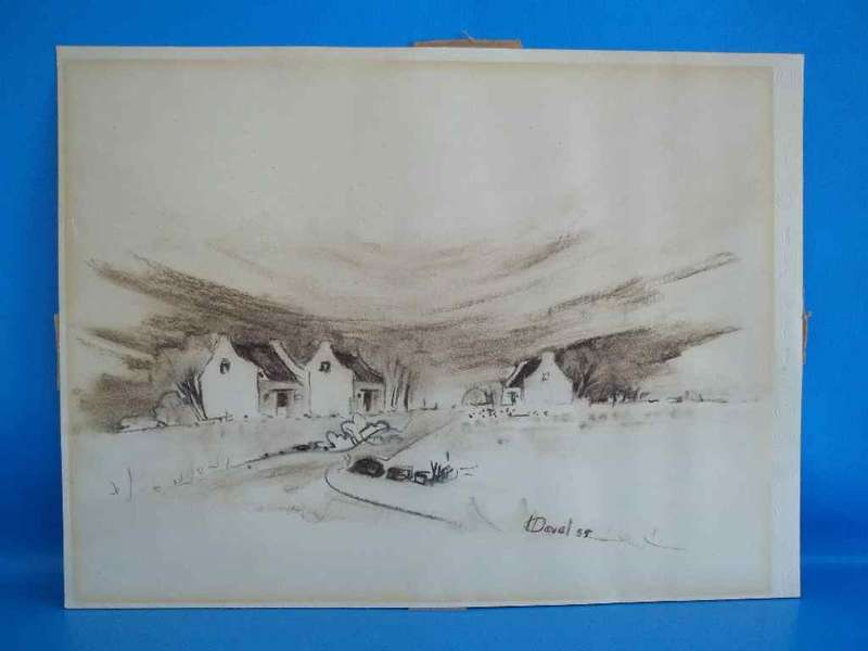 Lovely Unframed J Davel Charcoal - 27cm/35cm