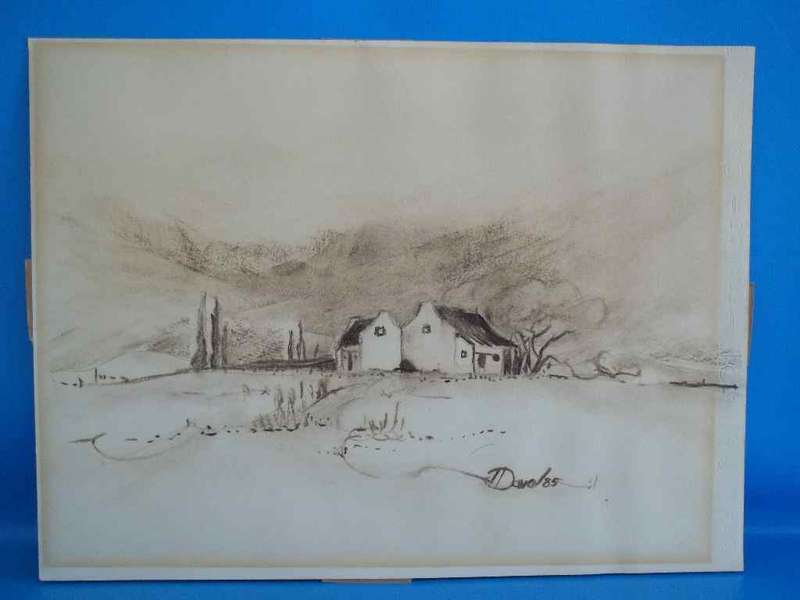 Lovely Unframed J Davel Charcoal - 27cm/35cm