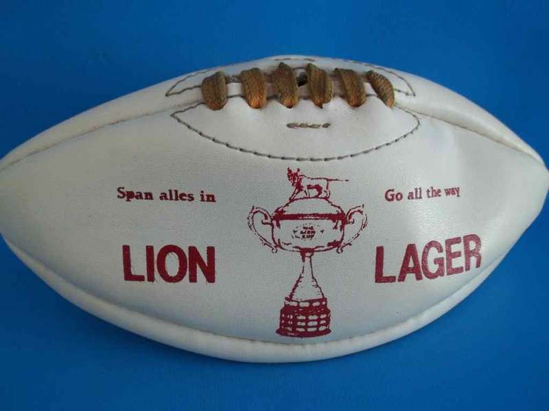 "Lion Lager, Go All The Way" Miniature Souvenir Rugby Ball - 26cm/12cm