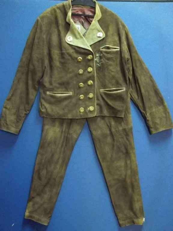 Beautifully Made Brown "Marjo Leder" Soft Leather Ladies Two Piece - Lovely Condition
