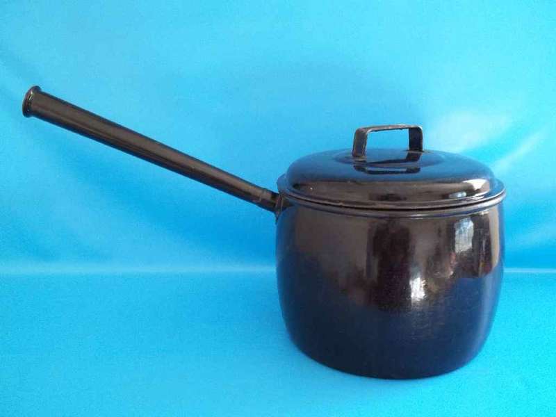 Fantastic Huge Judge Brand 16 Pints Black Enamel Pot - Height 23cm, Diameter 25,5cm, Handle 30cm