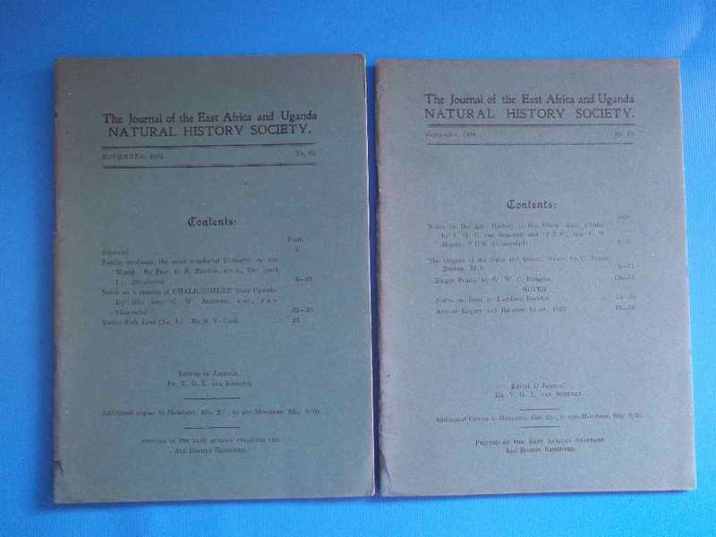 Journal Of The East Africa & Uganda Natural History Society No 20 & No 19 -1924