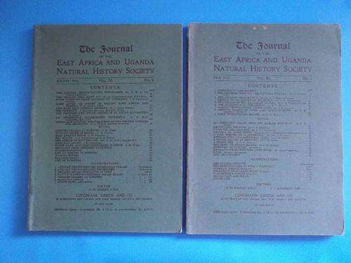 Journal Of The East Africa & Uganda Natural History Society - Aug 1914 (No 8) & July 1913 (No 6)