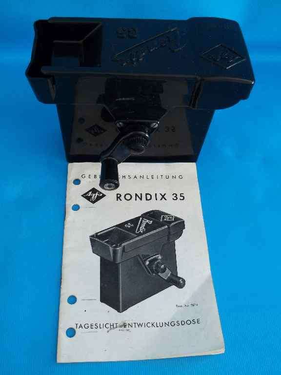 Afga Rondix 35 Development Tank + Instruction Booklet (German), c1940's