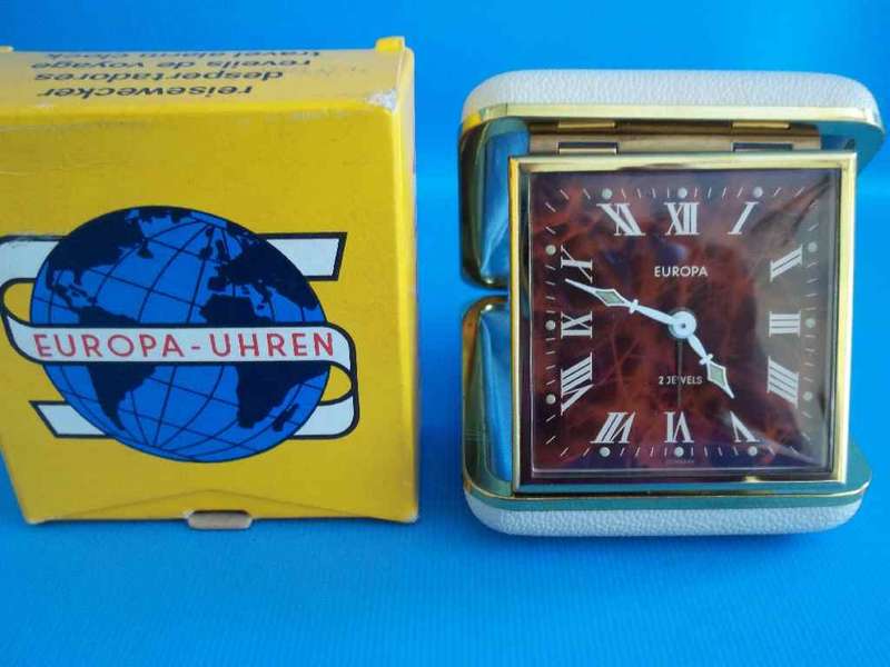 Vintage Europa - Uhren Travel Clock, Working, Barely Used Or Unused In Original Box!!! -Height 7,5cm