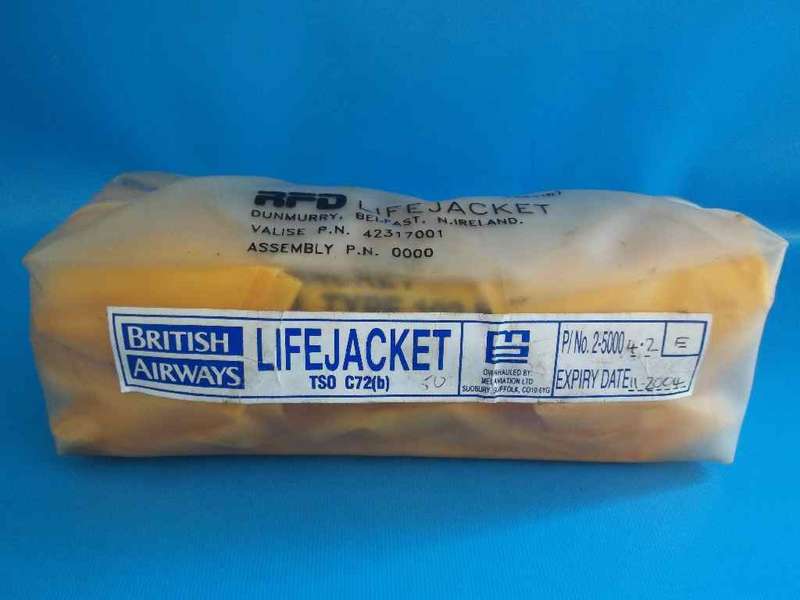British Airways Life Jacket In Original Plastic Cover (Expiry Date 2004)