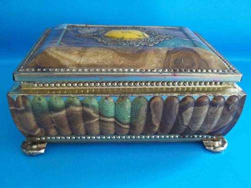 Vintage "Sharpe" Jewellry Box Style Tin - 17cm/12cm/7cm