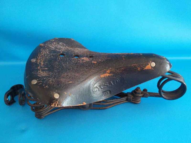 Vintage Cycsad 113, Genuine Leather, Bicycle Seat - 25cm/20cm