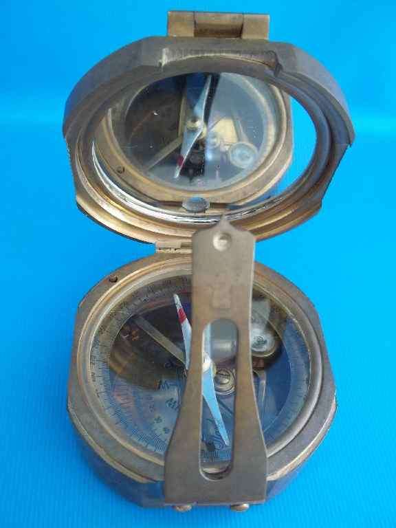 FANTASTIC Antique Natural Sine Compass, Hanley London With Original Wooden Box