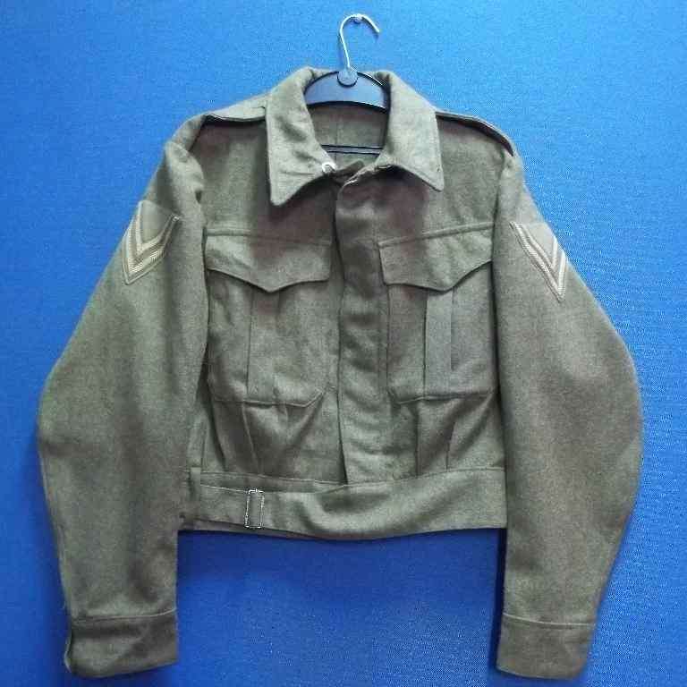 Serge Battle Blouse - Ensign Ltd, Capetown, 1961 - Size 13 (Chest 38/39, Waist 33/34)