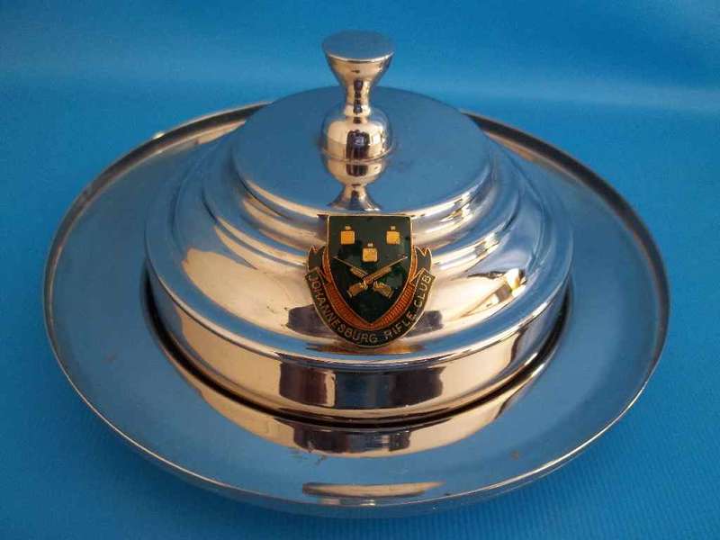 Johannesburg Rifle Club Stainless Steel Butter Dish - Diameter 15cm