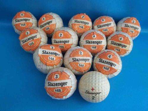 13 Vintage Wrapped Slazenger 1:68 Golf Balls + 1 Unwrapped
