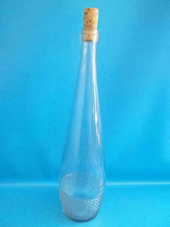 Attractive Tall Vintage Glass Bottle - Height 33cm