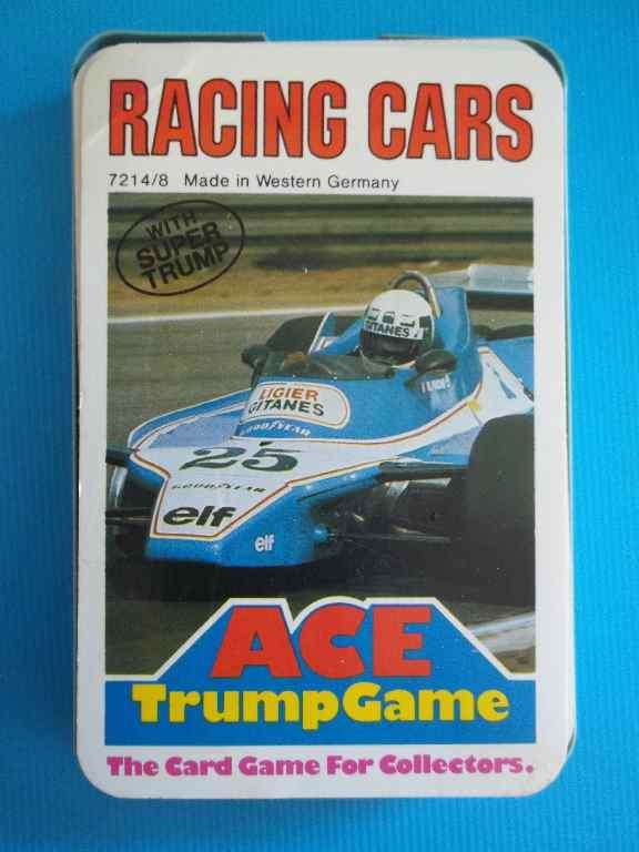 Ace Trump Game Playing Cards, Made In Western Germany: Racing Cars