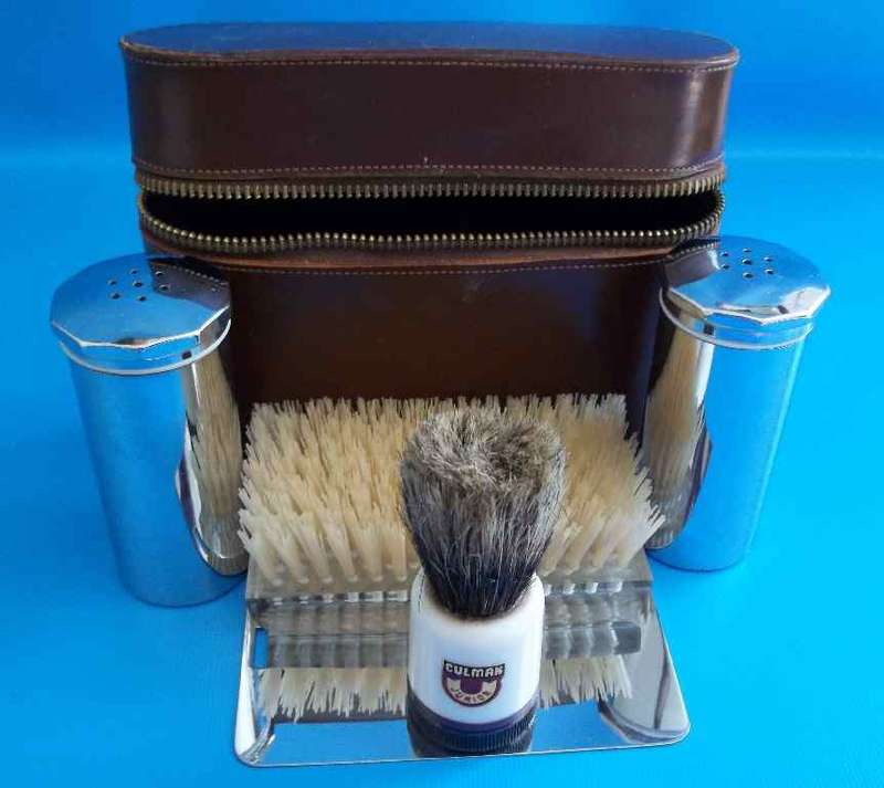 Vintage Culmak Junior Shaving Set In Leather Case - Good Condition