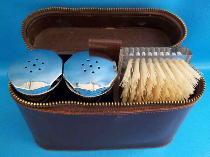 Vintage Culmak Junior Shaving Set In Leather Case 