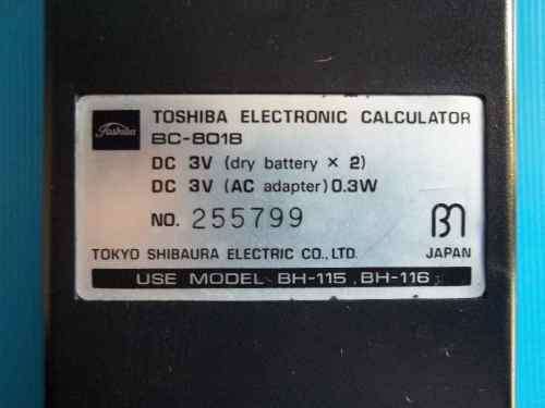 1978 Toshiba BC-8018 Green LCD Electronic Calculator + Original Cover & Instructions - Working!