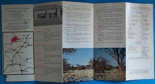 Suid-Afrikaanse Spoorwee Vyfdaagse Toerbustoer Na Die Etosha Wildtuin Van Windhoek Af 1967 Brochure