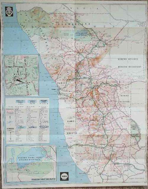 Automobile Association (AA) Motorry In Suidwes-Afrika Map (Afrikaans)