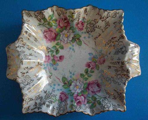 James Kent Ltd Longton, Made In England "Arundel", 3022 Hand Painted Bon Bon Dish - 13cm/10cm/2,5cm
