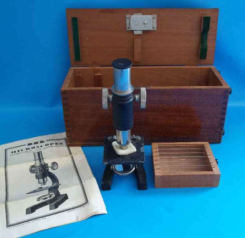 SEL Microscope, Made In England + Original Box With Key, Slides & Instructions!!!
