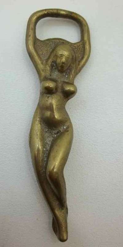 Lovely Brass Lady Bottle Opener - Length 12cm
