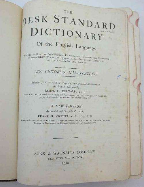 Funk & Wagnalls Desk Standard Dictionary, 1919