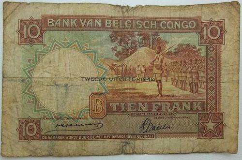 Banque Du Congo Belge Dix Francs G224315