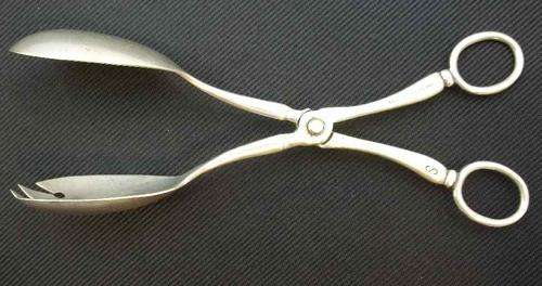 Lovely Van Riebeeck Plate EPNS Salad Tongs - Length 21cm