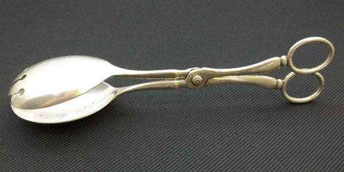 Lovely Van Riebeeck Plate EPNS Salad Tongs - Length 21cm