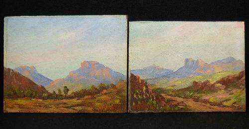 A Pair Of Attractive Oil Paintings On Board, Can't Decipher The Signature? - 21cm/16,5cm