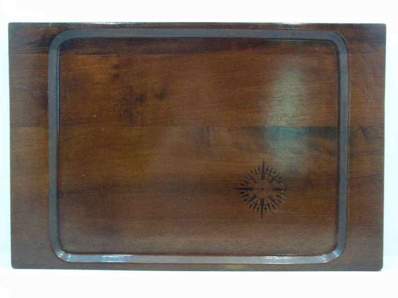 Wonderful Vintage Wooden Safmarine Tray Made By Rensilfier, Kareedouw - 46cm/30cm