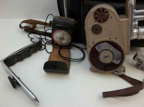 Beautiful Old GB Bell & Howell Double Run Eight 605 Movie Camera + Many Accessories!