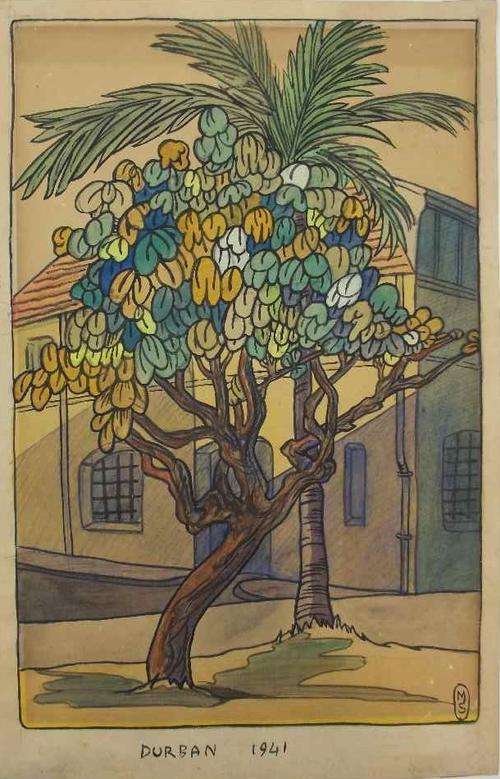 Stunning Original Watercolour - Durban 1941 - 38cm/24cm