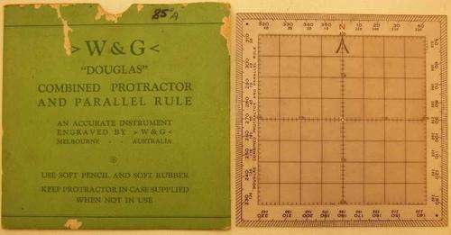 W&G "Douglas" Combined Protractor And Parallel Rule
