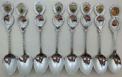 8 X Old South African Flag Souvenir Teaspoon - Length 12cm (See Ad For Places)
