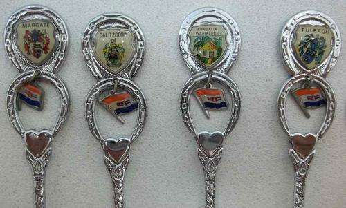 8 X Old South African Flag Souvenir Teaspoon - Length 12cm (See Ad For Places)