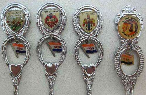 8 X Old South African Flag Souvenir Teaspoon - Length 12cm (See Ad For Places)