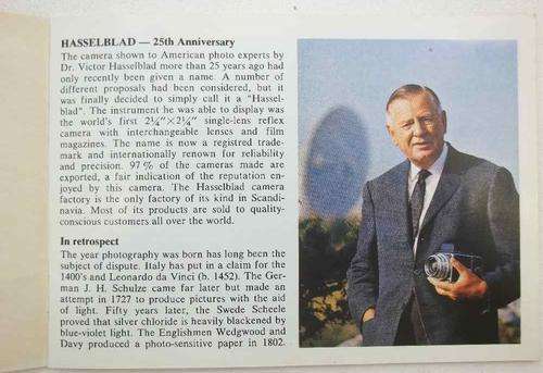 Hasselblad 1949-1974 25 Years Commemorative Booklet (Measures 17cm/12cm)